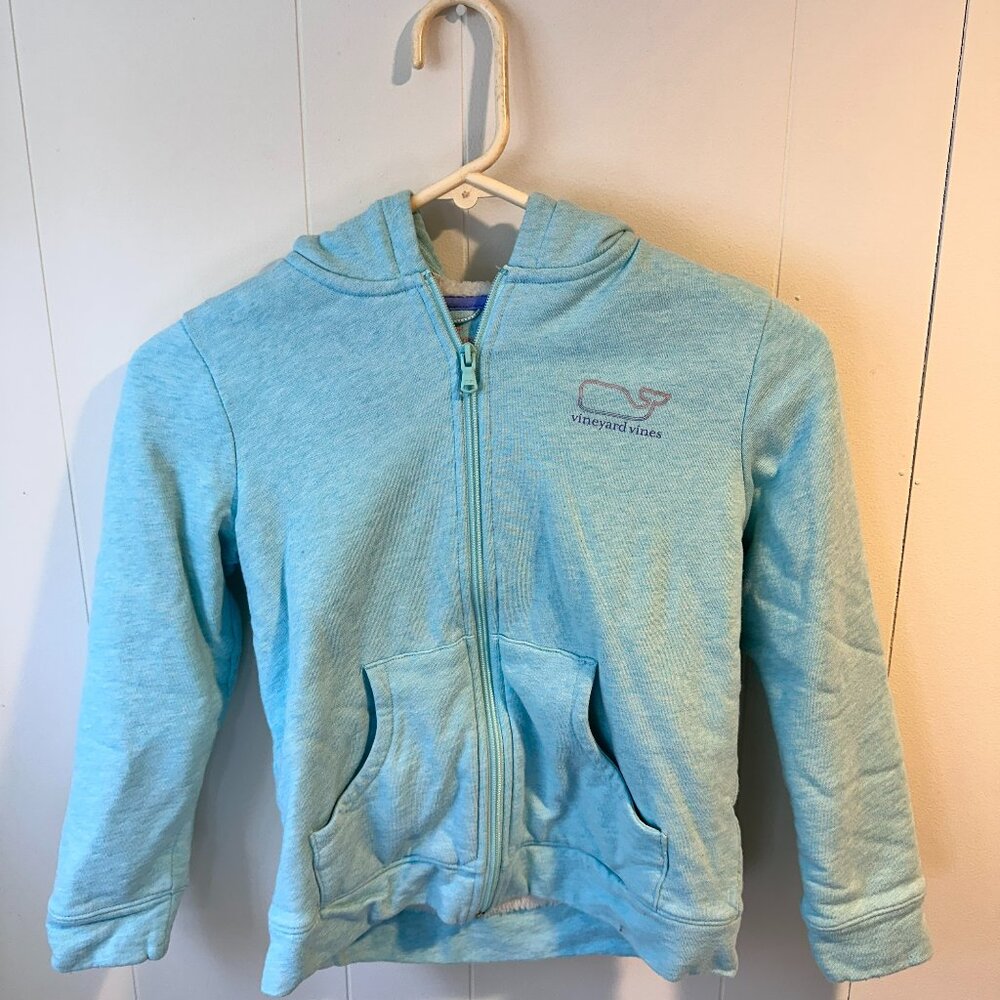 Vineyard Vines Girls Sherpa-Lined Zip Hoodie (Size M 10/12)